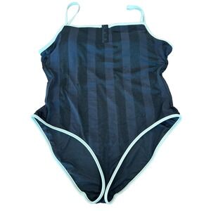 NWOT Aerie one piece swimwear bathing suit black wht scoop back womens' size XXL